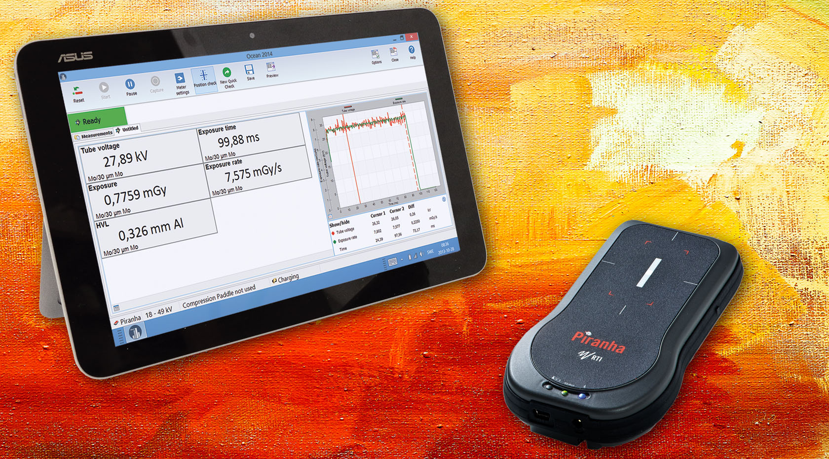 Medidor RTI Black Piranha para controle de qualidade de equipamentos de radiodiagnÃ³stico