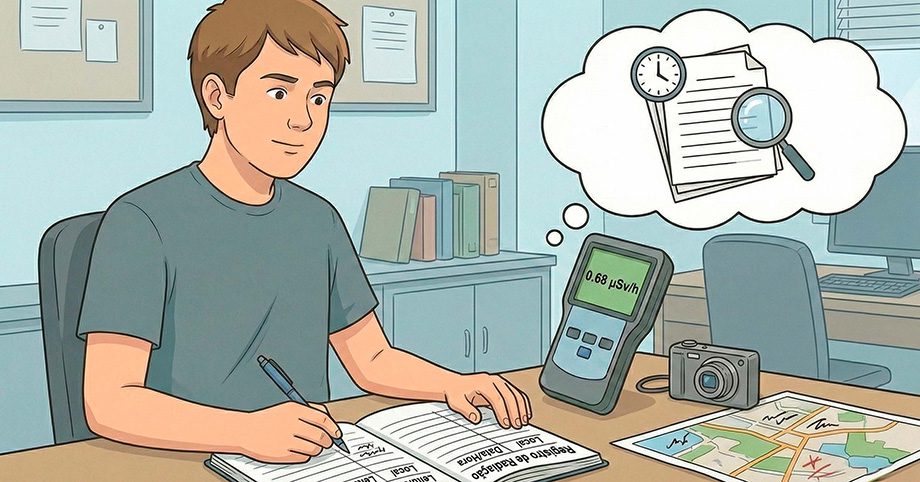 documentar os resultados da medição de radiação