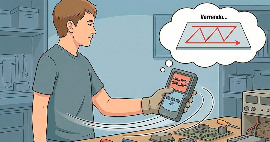 varredura de medição de radiação ionizante